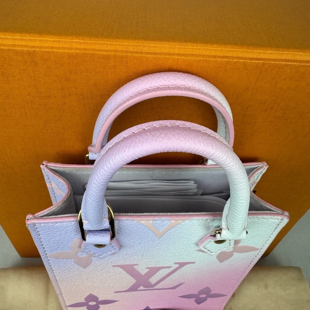 Louis Vuitton Petit Sac Plat Satchel Top Handle Bag Pastel Pink Canvas. - Picture 5 of 16